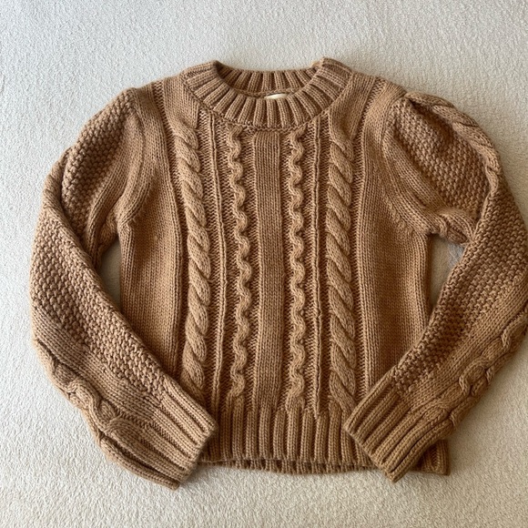 NWT Elie Tahari Camel Cable Knit Sweater M - Picture 4 of 12